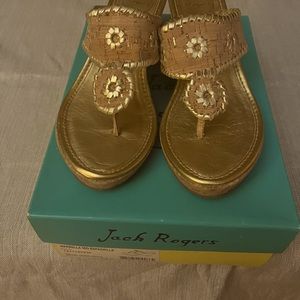 Jack Rogers Marbella Mid Espadrille size 8.5 Gold & Cork
